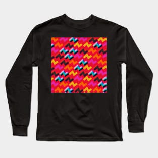 Celofane of Colorful Retro ZigZag Pattern Long Sleeve T-Shirt